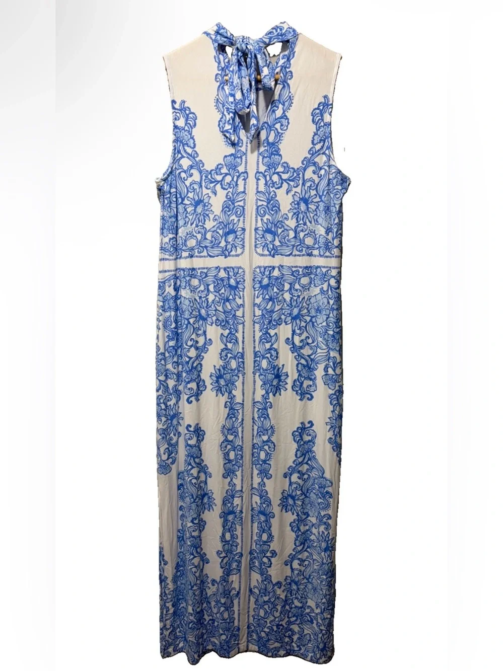 NWOT Lilly Pulitzer Wellington Maxi Dress Large Blue White Floral Resort Midi - Picture 5 of 8